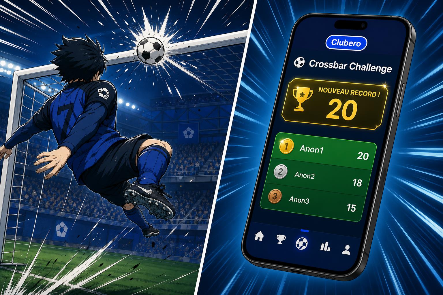 Animated Clubero challenge leaderboard with podium and medals